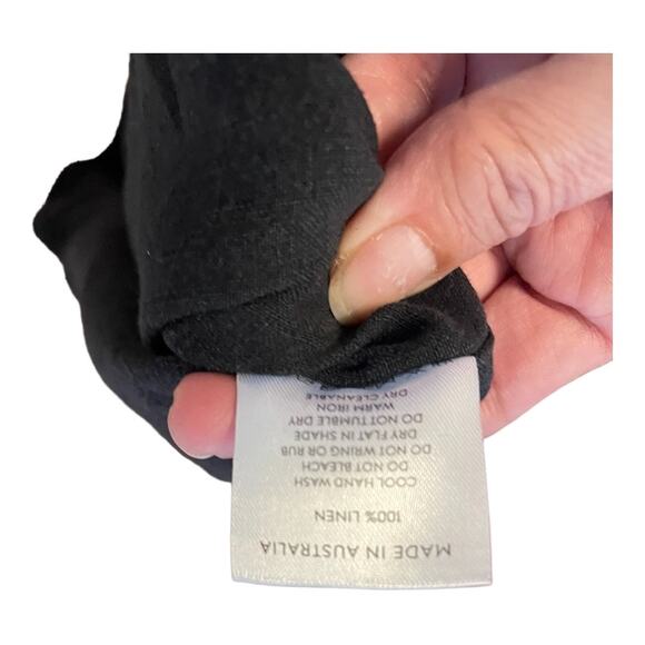 Revolve Natalie Rolt Daisy Linen Strapless Mini Dress Scalloped Edge Black Sz 2 - Picture 13 of 16